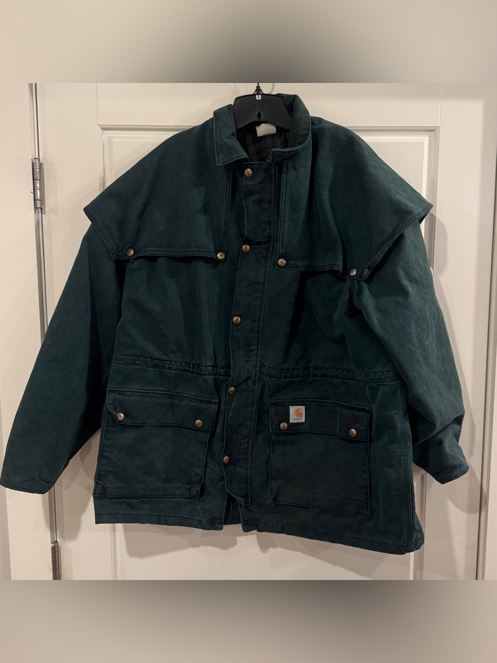 Carhartt CW043 Duck Shoulder Cape Chore Vintage Jacket Dark Green Men’s Size XL